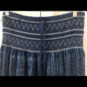 Denim hobo skirt with ruched waist